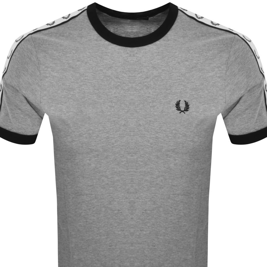 Fred Perry Taped Ringer T Shirt Grey | Mainline Menswear Canada